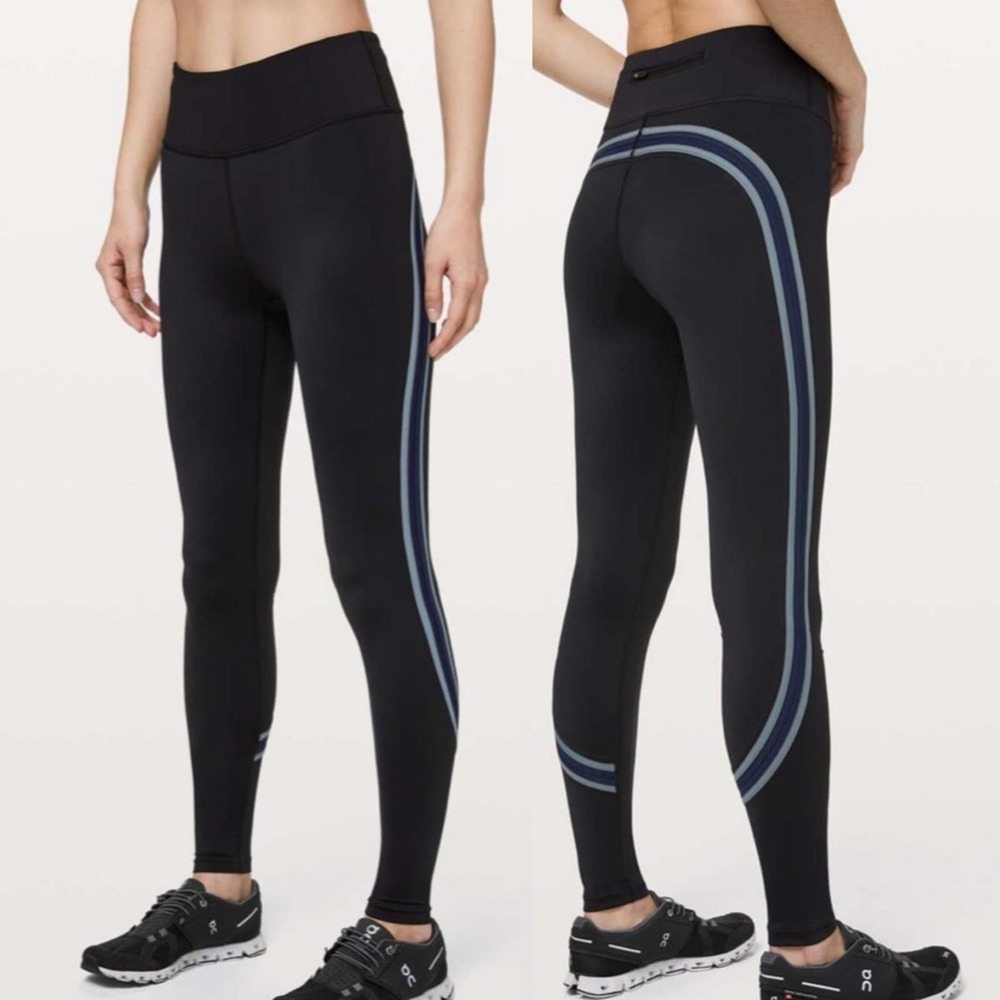 Lululemon Black High Rise Run Crew Tights Leggings